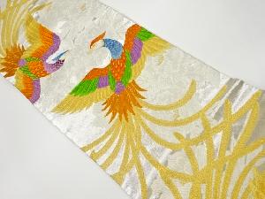 牡丹に鳳凰模様織出し袋帯